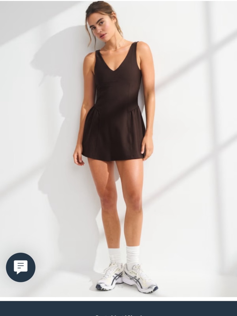 Sold out Abercrombie & Fitch Brown V‑Neck Sleeveless Mini Dress